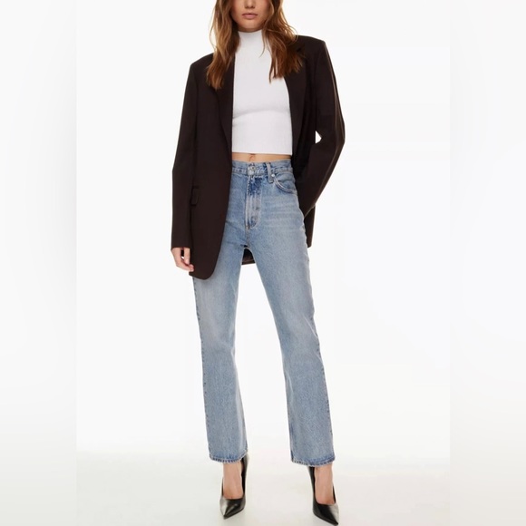 NWT Agolde Vintage High Rise Boot Swat Wash Organic Cotton Aritzia - Picture 2 of 10